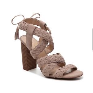 NWOT BCBGeneration Ledina Blush Suede Braided Ankle Wrap Sandal Heels 11